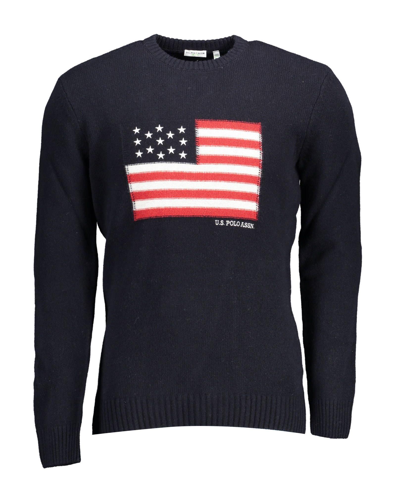 US POLO ASSN Men's Blue Wool Shirt - 2XL