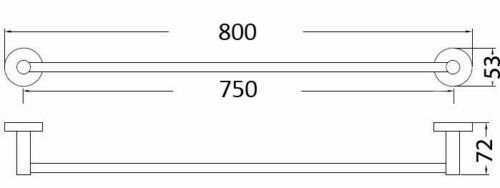 V549-80SSSGLTOWROSEGOLD-97982-01 Luxurious Brushed Rose Gold Stainless Steel 304 Towel Rack Rail - Single Bar 800mm - Image 2