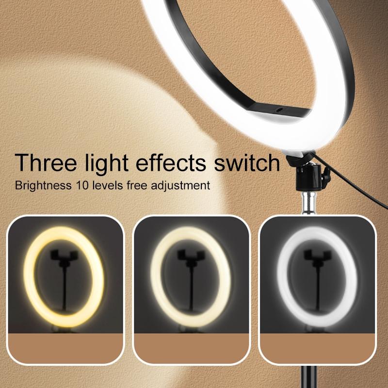 V562-0040PCM-202503062130-03 Adjustable 10 Led Fill Light Tripod with Phone Clamp - Image 4