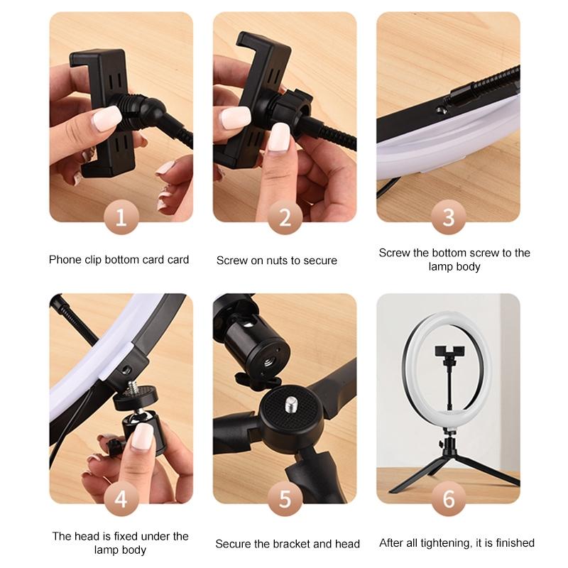 V562-0040PCM-202503062130-07 Adjustable 10 Led Fill Light Tripod with Phone Clamp - Image 8
