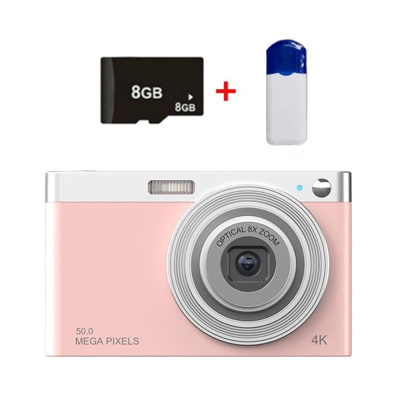 V562-0120023060DBT-202503061935-01 4k 8x Optical Zoom Telescopic Lens Digital Camera with Card Reader & 8g - Pink - Image 2