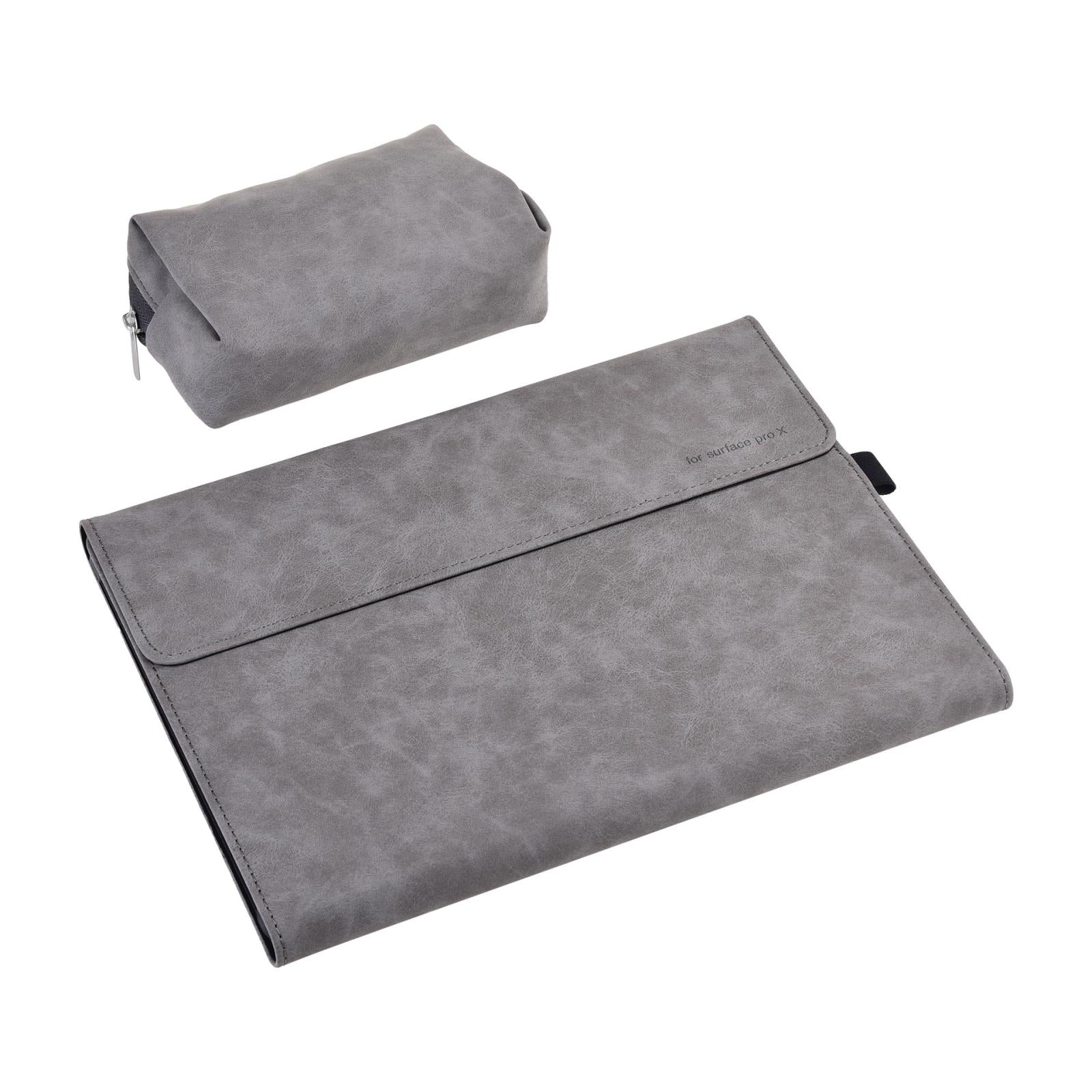V562-0191191060DBT-202504251820-01 Light Gray Leather Tablet Case For Microsoft Surface Pro X With Power Bag - 13 Inch - Image 2