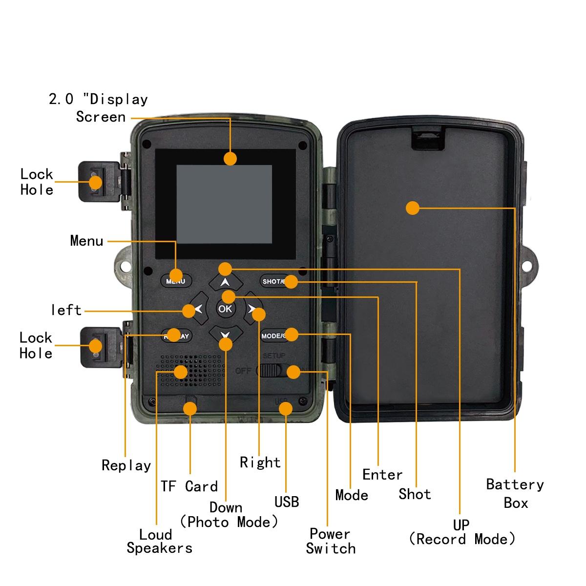 V562-0522400ADE-202505231516-05 4k Infrared Night Vision Hunting Camera with 2 Lcd Screen - Image 6