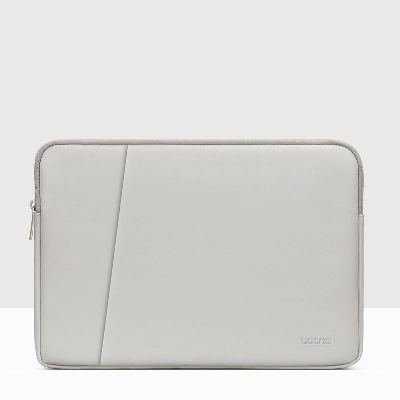 V562-0531475950DBT-202504022036-01 Double-Layer Leather Laptop Bag - 13 / 13.3 / 14 Inch - Gray - Image 2