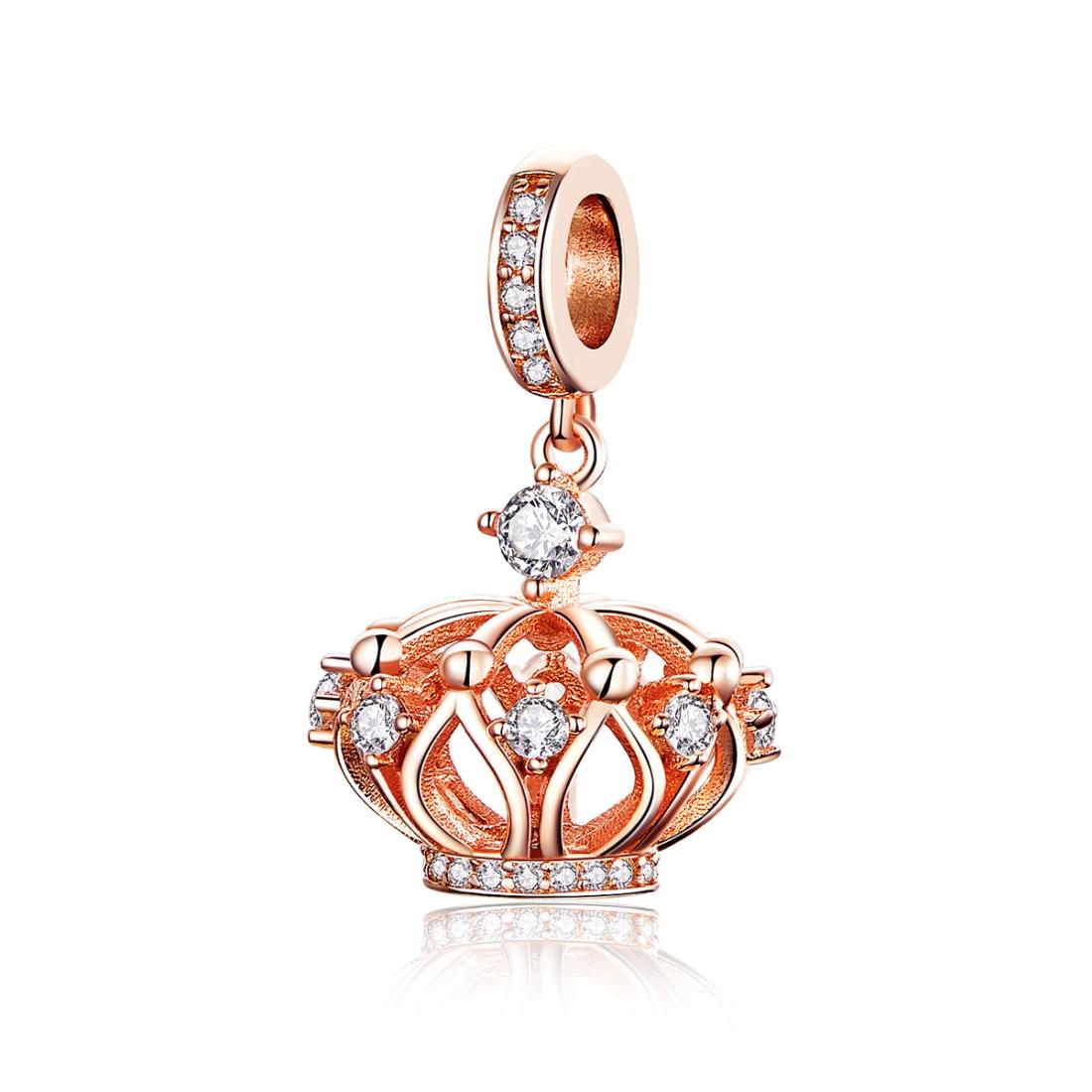 V562-054600ADE-202504112010-00 925 Sterling Silver Rose Gold Crown Pendant For Diy Necklace - Image 1
