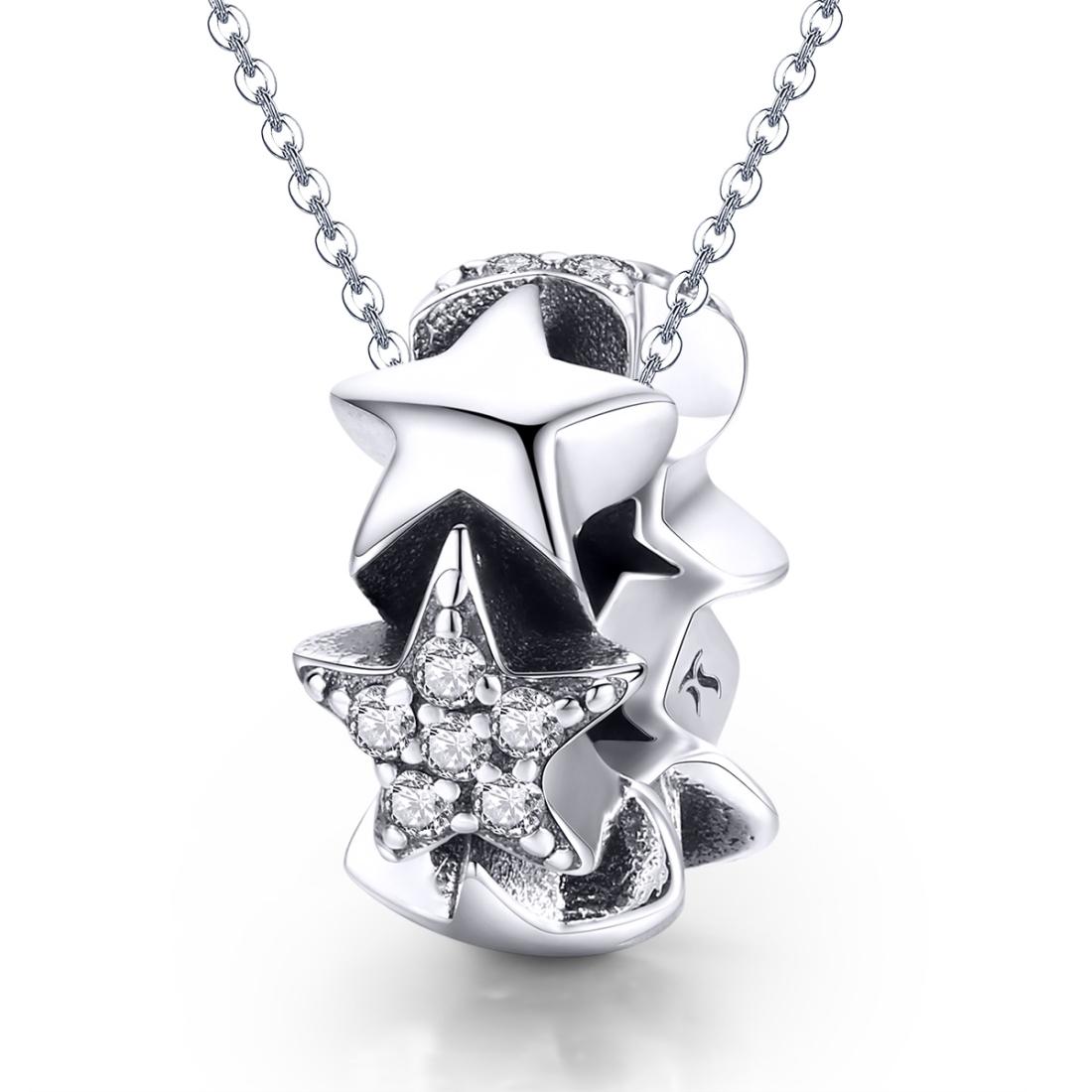 V562-08876240DBT-202504111742-00 925 Sterling Silver Zircon Inlaid Star Necklace / Bracelet Pendant - Image 1