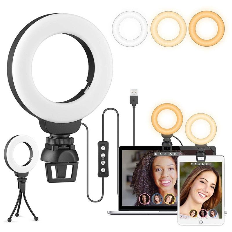 V562-1007654060DBT-221661-02 48leds Laptop Camera Beauty Ring Light - Clip Set 4-inch - Clip Set - Image 3