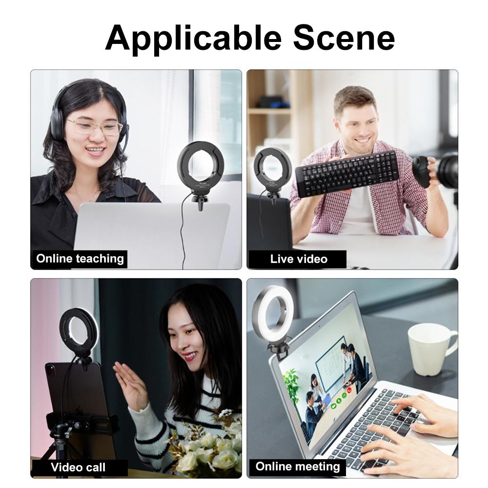 V562-1007654060DBT-221661-11 48leds Laptop Camera Beauty Ring Light - Clip Set 4-inch - Clip Set - Image 12