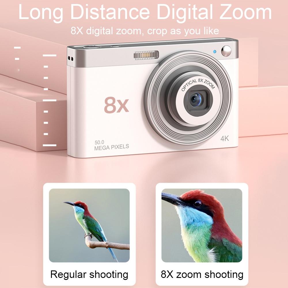 V562-1020023060DBT-220949-04 4k 8x Optical Zoom Telescopic Lens Digital Camera - White 2.88 Inch - Image 5