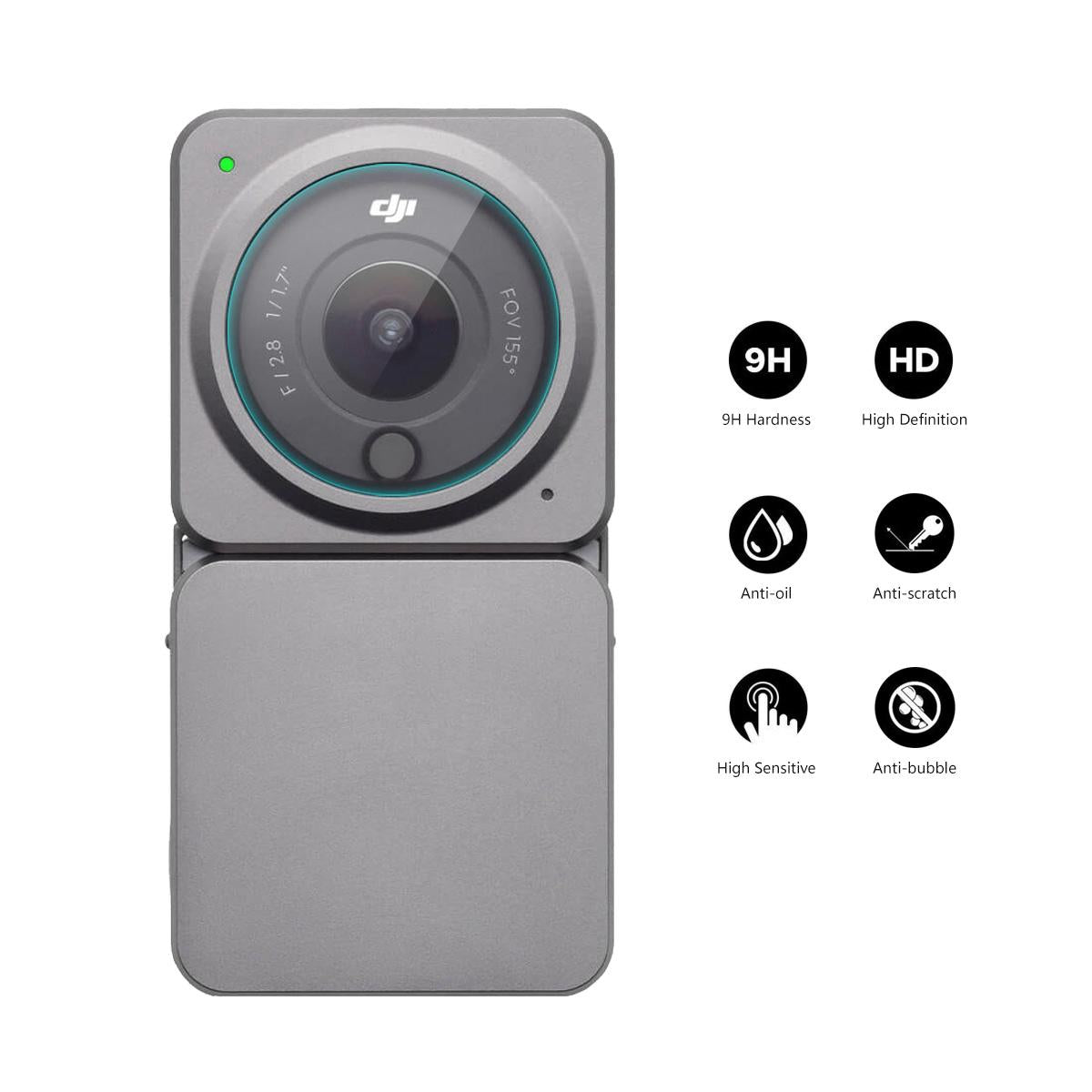 V562-104287100AYS-202502212240-02 9h Tempered Glass Screen Film for Dji Action 2 Power Combo - 0.2mm - Image 3