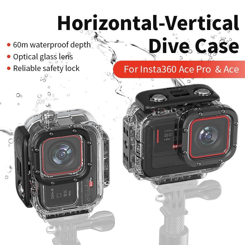 V562-1053554060DBT-219868-02 60m Waterproof Dive Shell for Magisn Camera - Horizontal & Vertical Shooting - For Insta360 Ace Pro - Image 3