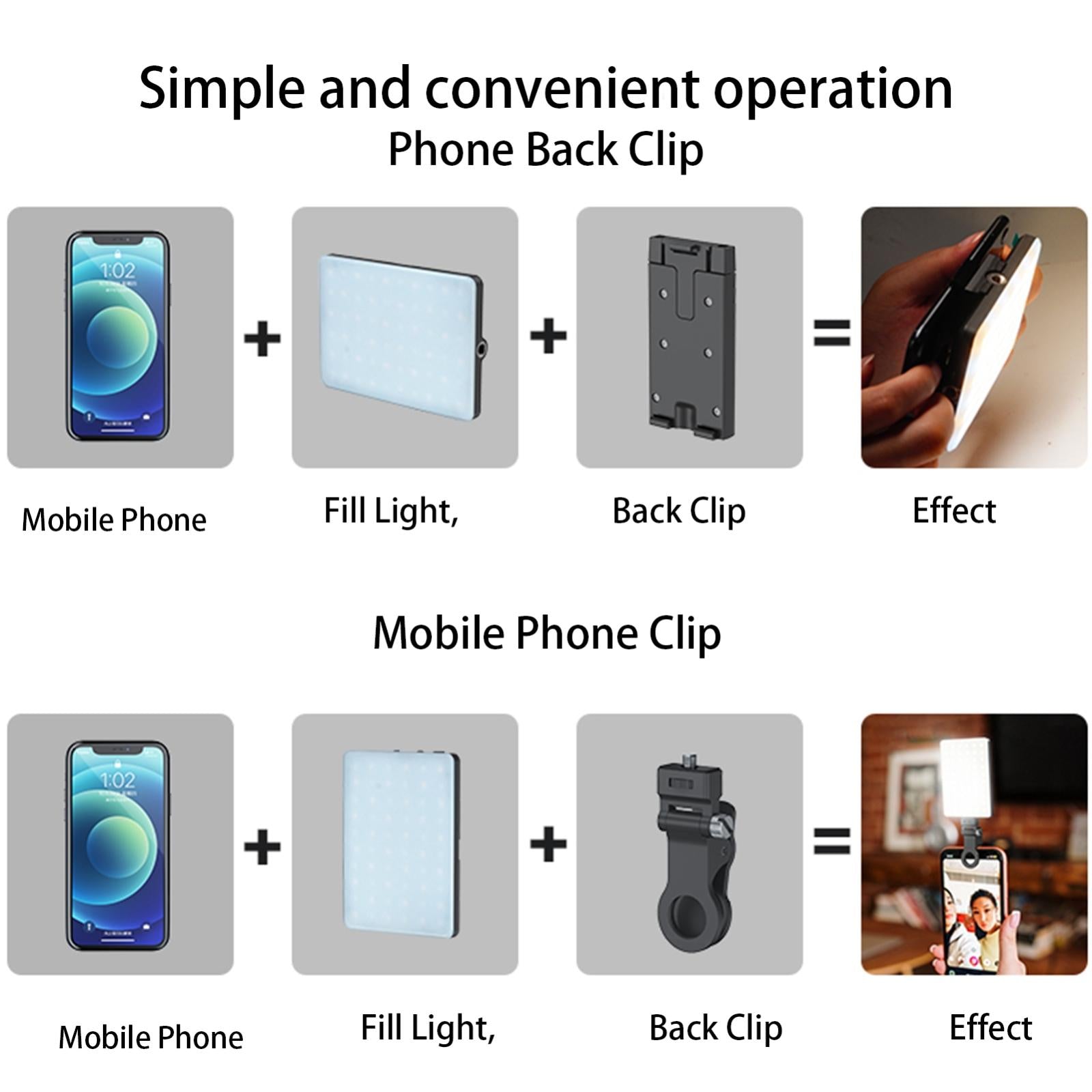 V562-1094353060DBT-202502212005-04 5w Mobile Phone Fill Light with Screen for Live Broadcast and Pocket Light - Image 5