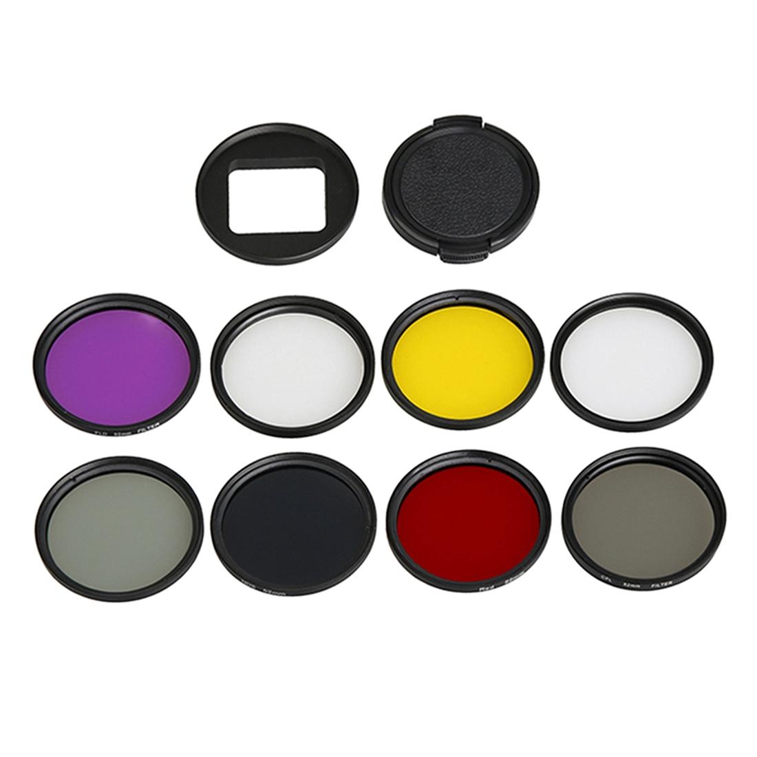 V562-1131ACD-202505221316-02 52mm Lens Filter Set for Gopro Hero5 Action Camera - Cpl Uv Nd8 Nd2 Star 8 Fld - Image 3