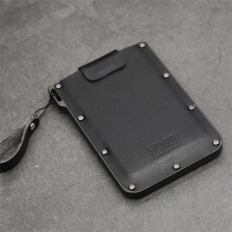 V562-203652680DBT-202503280206-02 Ultra Thin Pull Out Card Holder Black Genuine Leather - Image 3