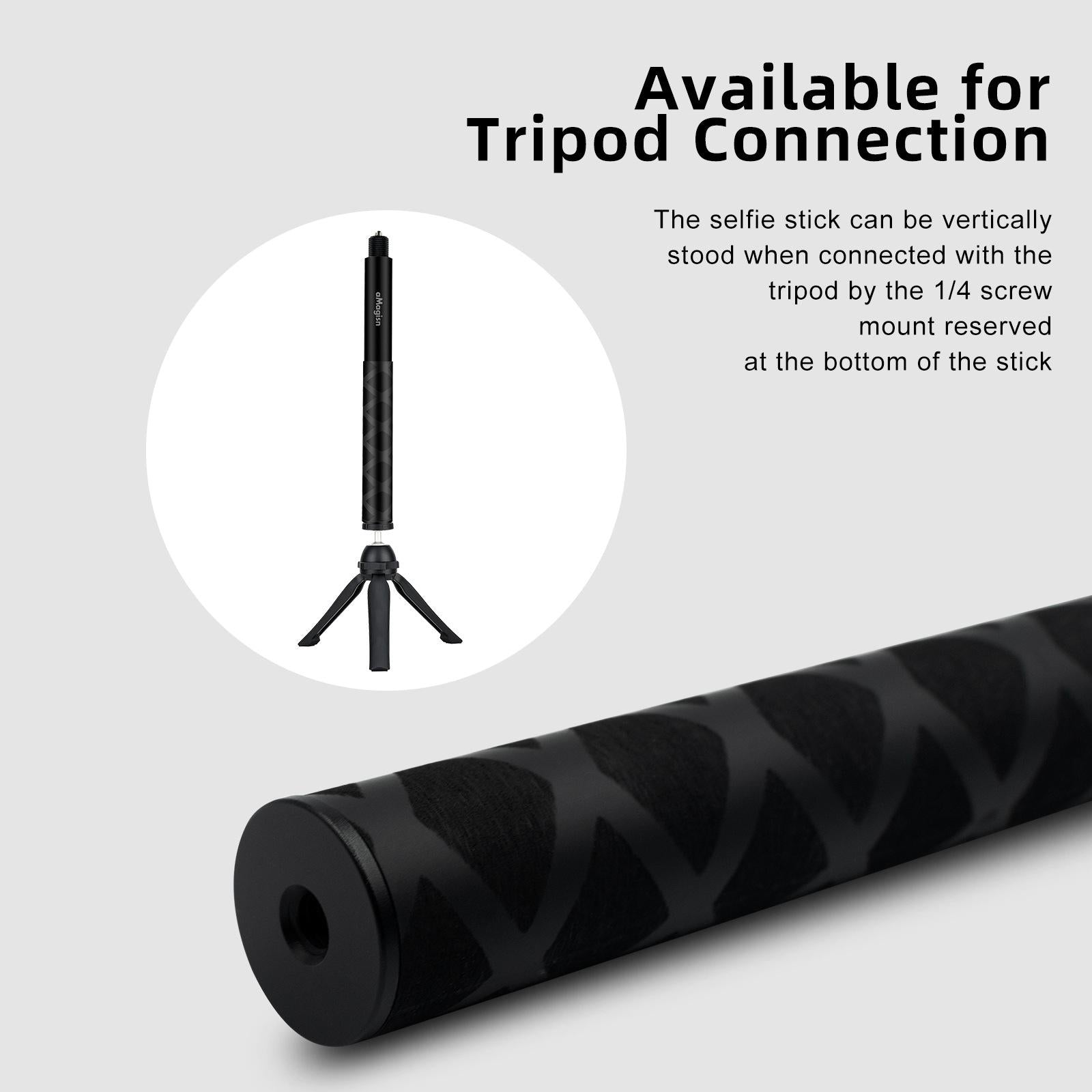 V562-2039554060DBT-219803-06 70cm Straight Pull Selfie Stick for Sports Cameras with 3 Jaw Screw - Rod+1/4 Turn 3 Jaw+Screw - Image 7