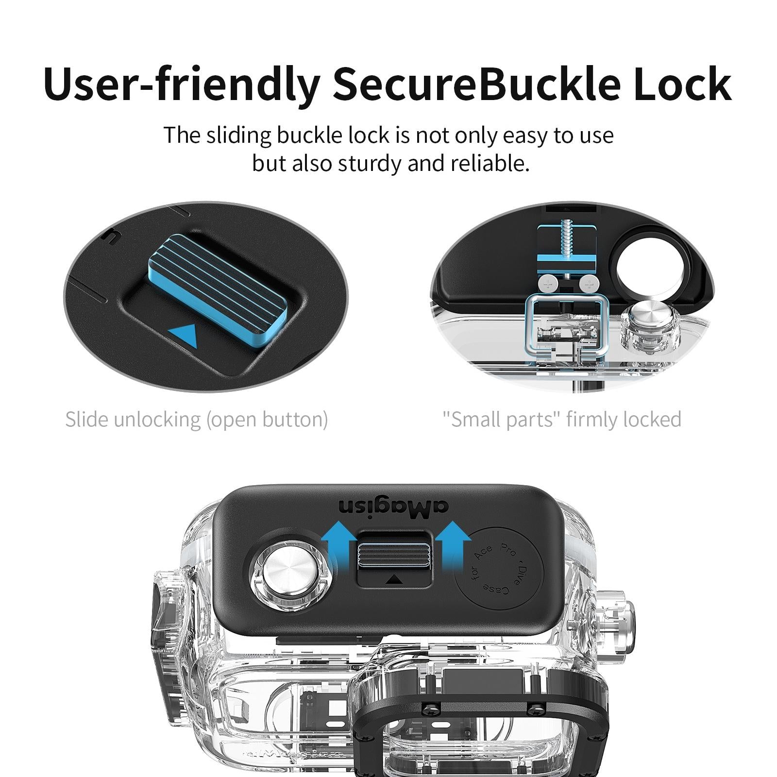 V562-2053554060DBT-219870-03 60m Waterproof Dive Shell for Magisn Camera - Horizontal & Vertical Shooting - For Insta360 Ace - Image 4