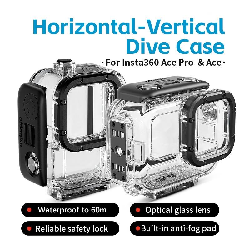 V562-2053554060DBT-219870-10 60m Waterproof Dive Shell for Magisn Camera - Horizontal & Vertical Shooting - For Insta360 Ace - Image 11
