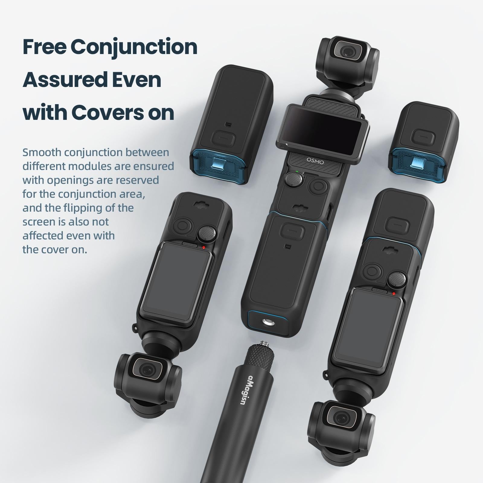 V562-2075554060DBT-202505211925-12 5-in-1 Silicone Case for Dji Pocket 3 Camera Accessories - 5 In 1 Blue - Image 13