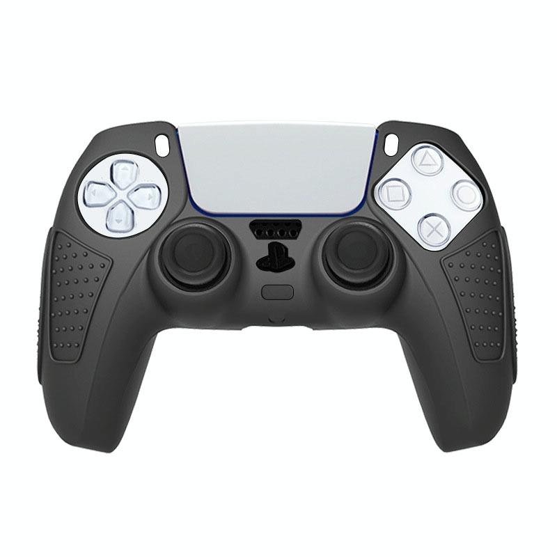 V562-2087474060DBT-202504181915-03 Black Silicone Protective Case for Ps5 Gamepad - Anti-skid Cover - Blue - Image 4