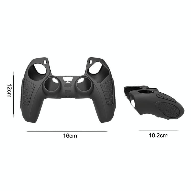 V562-2087474060DBT-202504181915-04 Black Silicone Protective Case for Ps5 Gamepad - Anti-skid Cover - Blue - Image 5