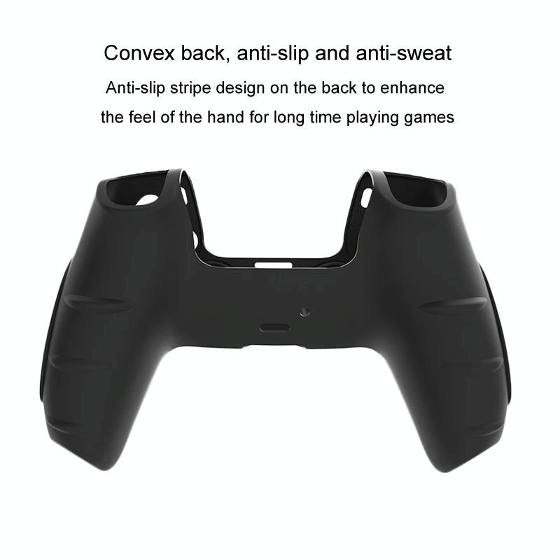 V562-2087474060DBT-202504181915-05 Black Silicone Protective Case for Ps5 Gamepad - Anti-skid Cover - Blue - Image 6