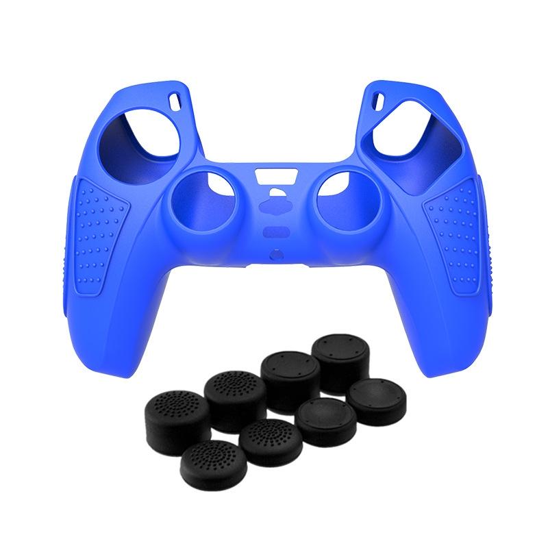 V562-2087474060DBT-202504181915-14 Black Silicone Protective Case for Ps5 Gamepad - Anti-skid Cover - Blue - Image 15