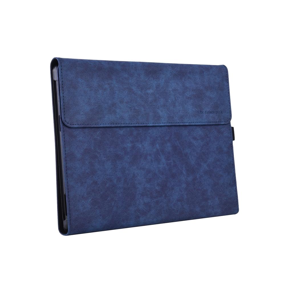 V562-2091191060DBT-202504291930-02 Dark Blue Leather Tablet Case For Microsoft Surface Pro X - 13 Inch - Image 3