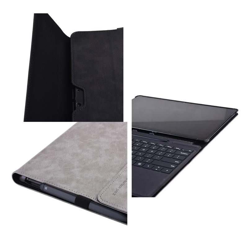 V562-2091191060DBT-202504291930-06 Dark Blue Leather Tablet Case For Microsoft Surface Pro X - 13 Inch - Image 7
