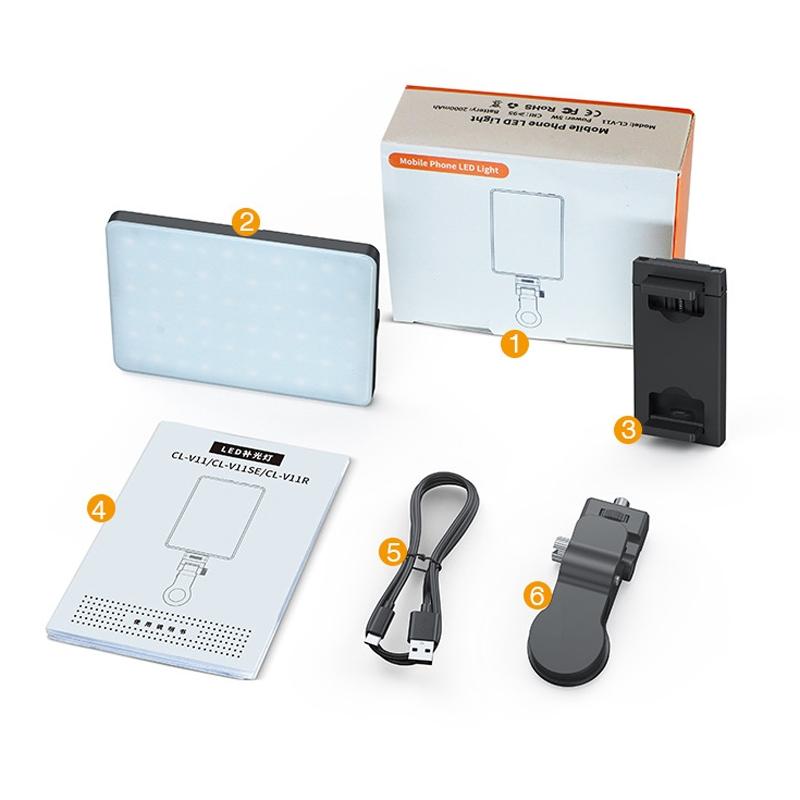 V562-2094353060DBT-202503061905-02 5w Mobile Phone Fill Light for Live Broadcast with Screen - V11 Cool & Warm - Image 3
