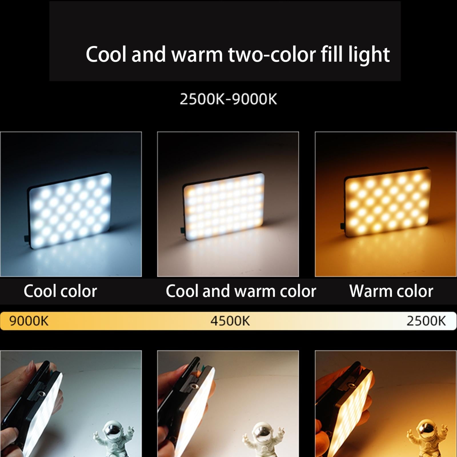 V562-2094353060DBT-202503061905-08 5w Mobile Phone Fill Light for Live Broadcast with Screen - V11 Cool & Warm - Image 9