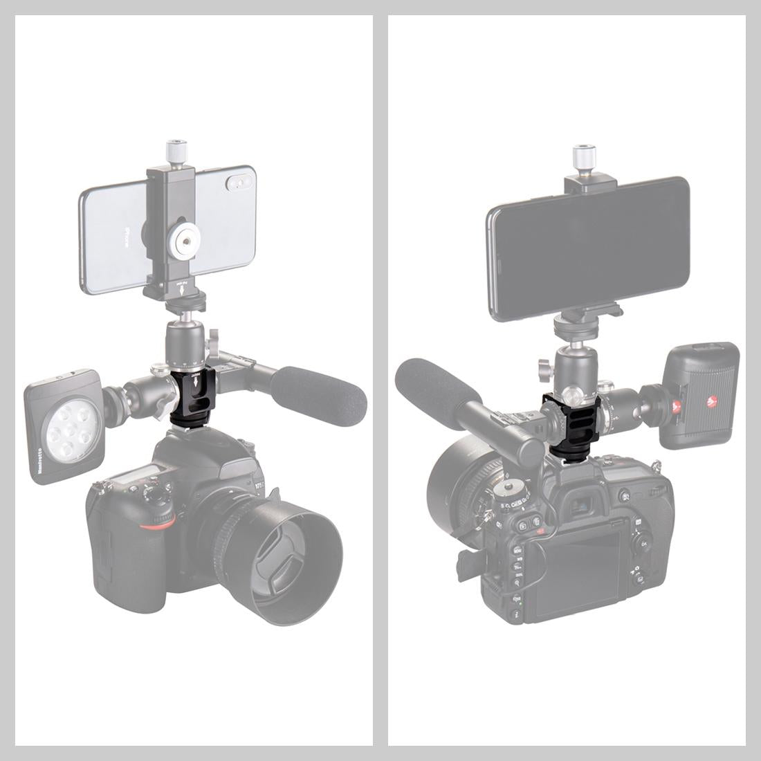 V562-2303UP-202503062205-05 Aluminum 4-Head Hot Shoe Mount Adapter For Microphone And Flash Light - Image 6