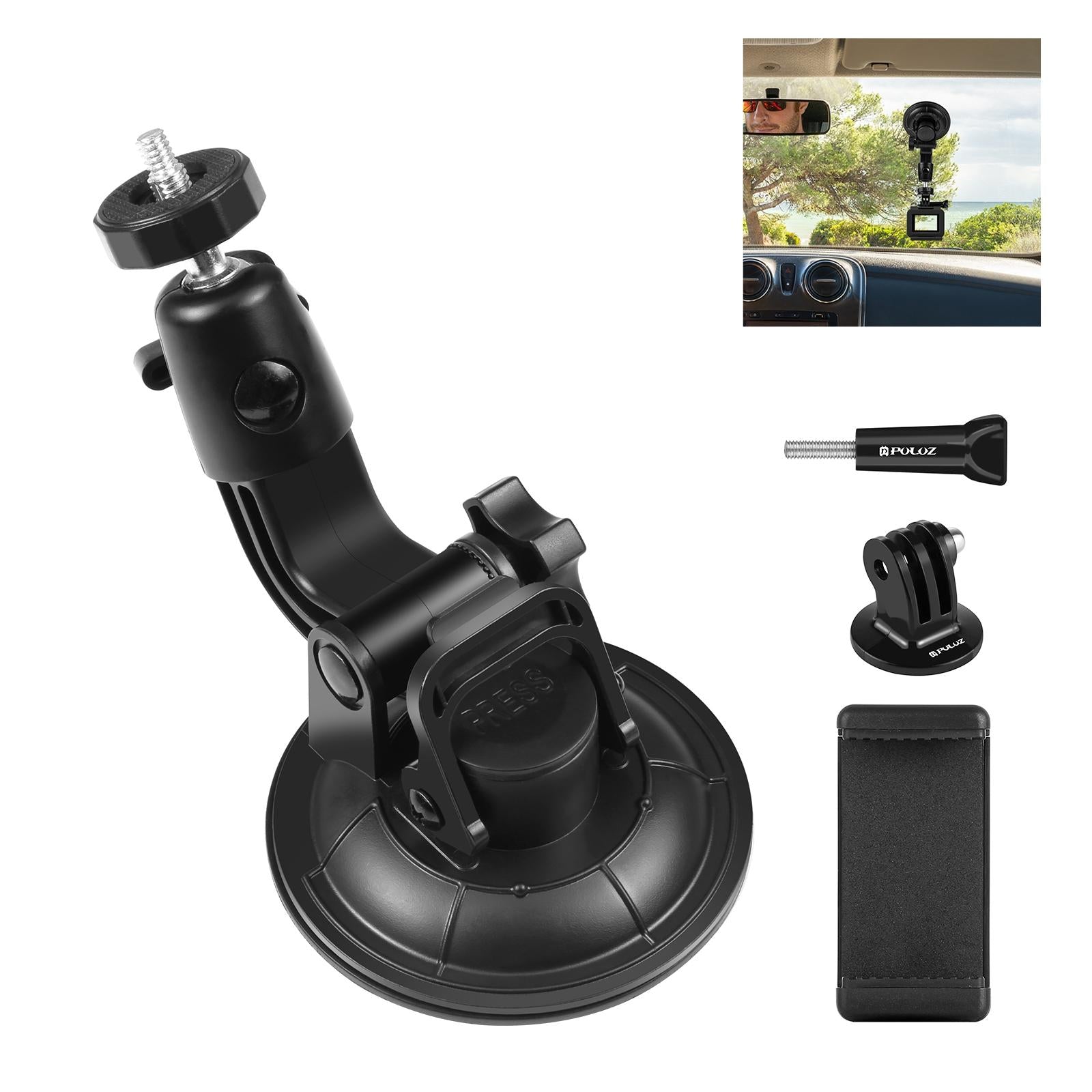 V562-236UP-202502212220-00 Universal Car Phone Mount with Suction Cup and Tripod Adapter - Image 1