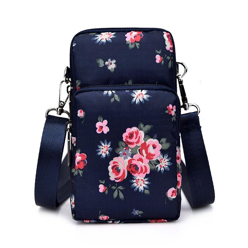 V562-3024774060DBT-202505191612-12 Animal Park Mini Crossbody Phone Wallet With Arm Band - Black Flower - Image 13