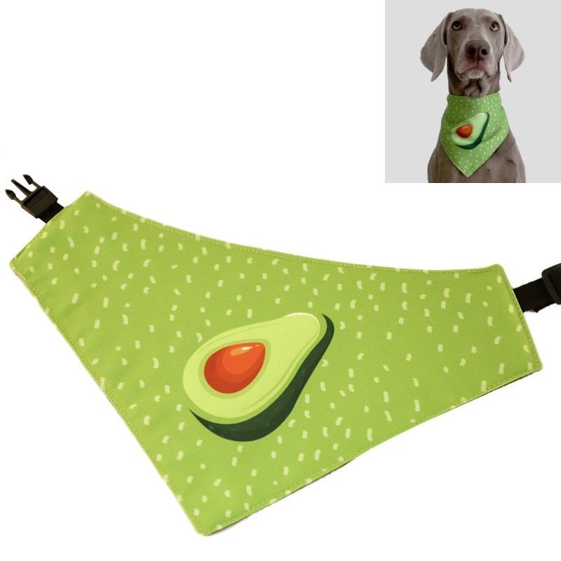 V562-3030952640DBT-202503201715-00 Refreshing Avocado Pet Scarf Three-Layer Thickened Waterproof Saliva Towel - Size M - Image 1