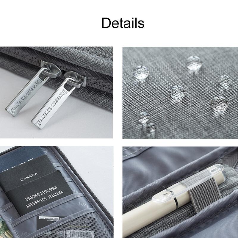 V562-3034083060DBT-202503282011-04 Waterproof Travel Document Bag Black Large - Gray Large - Image 5