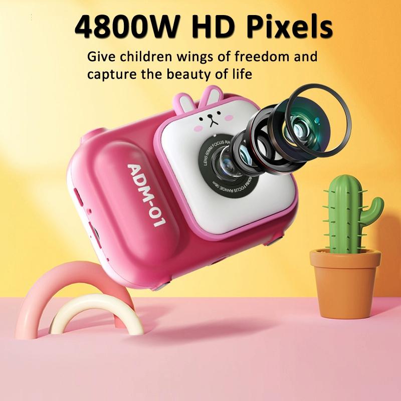 V562-3069994060DBT-202502241540-04 48Mp Dual Lens Kids Digital Camera With 2.4 Ips Screen And 32Gb Tf Card - Blue Fox - With 32G Tf Card Pink Bunny - Image 5