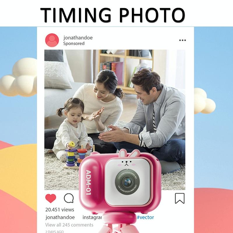 V562-3069994060DBT-202502241540-06 48Mp Dual Lens Kids Digital Camera With 2.4 Ips Screen And 32Gb Tf Card - Blue Fox - With 32G Tf Card Pink Bunny - Image 7