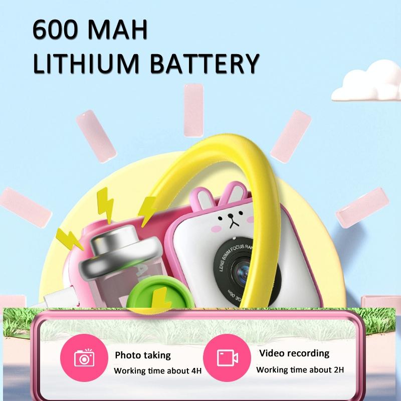 V562-3069994060DBT-202502241540-08 48Mp Dual Lens Kids Digital Camera With 2.4 Ips Screen And 32Gb Tf Card - Blue Fox - With 32G Tf Card Pink Bunny - Image 9