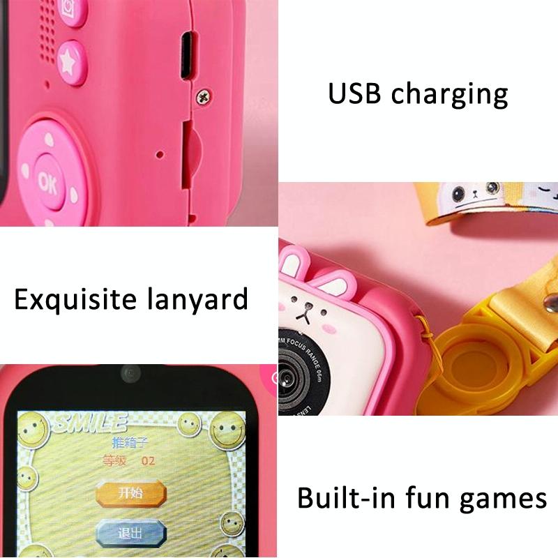 V562-3069994060DBT-202502241540-09 48Mp Dual Lens Kids Digital Camera With 2.4 Ips Screen And 32Gb Tf Card - Blue Fox - With 32G Tf Card Pink Bunny - Image 10