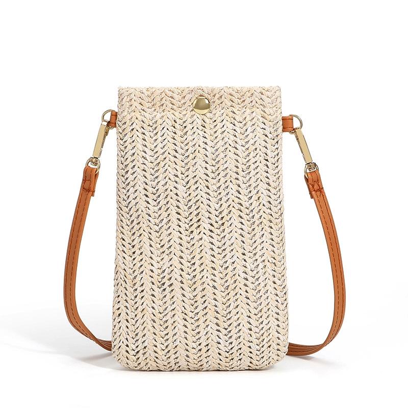 V562-3083032060DBT-202505191453-01 Beach Bag With Magnetic Buckle Straw Beige - Image 2