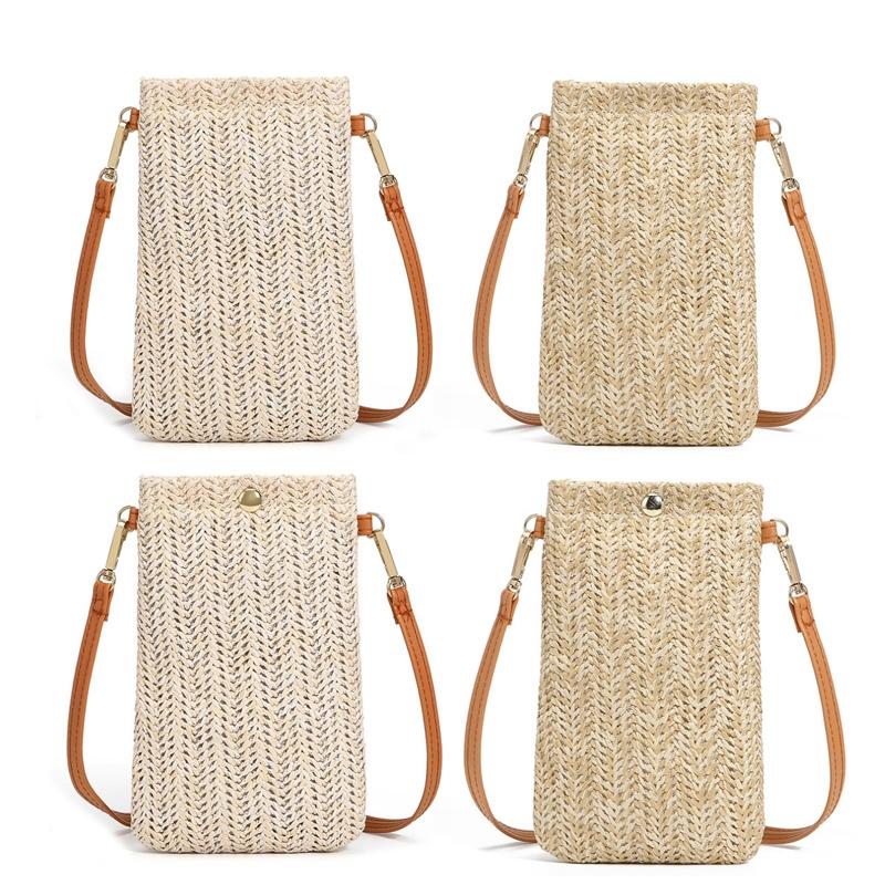 V562-3083032060DBT-202505191453-02 Beach Bag With Magnetic Buckle Straw Beige - Image 3