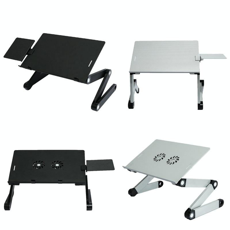 V562-4029837750DBT-202505221820-02 Foldable Laptop Desk with Fan & Mouse Board - Aluminum Alloy Height-adjustable - Image 3