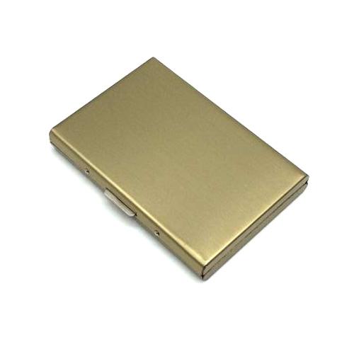 V562-405489840DBT-202503280310-01 Ultra Thin Stainless Steel Travel Card Holder Wiredraw Gold - Image 2