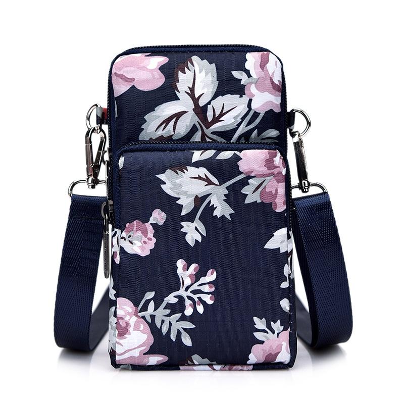 V562-4124774060DBT-202505191612-15 Animal Park Mini Crossbody Phone Wallet With Arm Band - Blue Leaf - Image 16