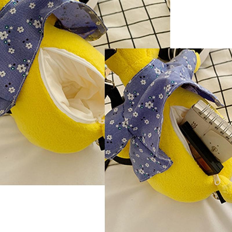 V562-5043124060DBT-202505191526-05 Adorable Cartoon Plush Shoulder Bag Duck White Green - Duck White Red - Image 6