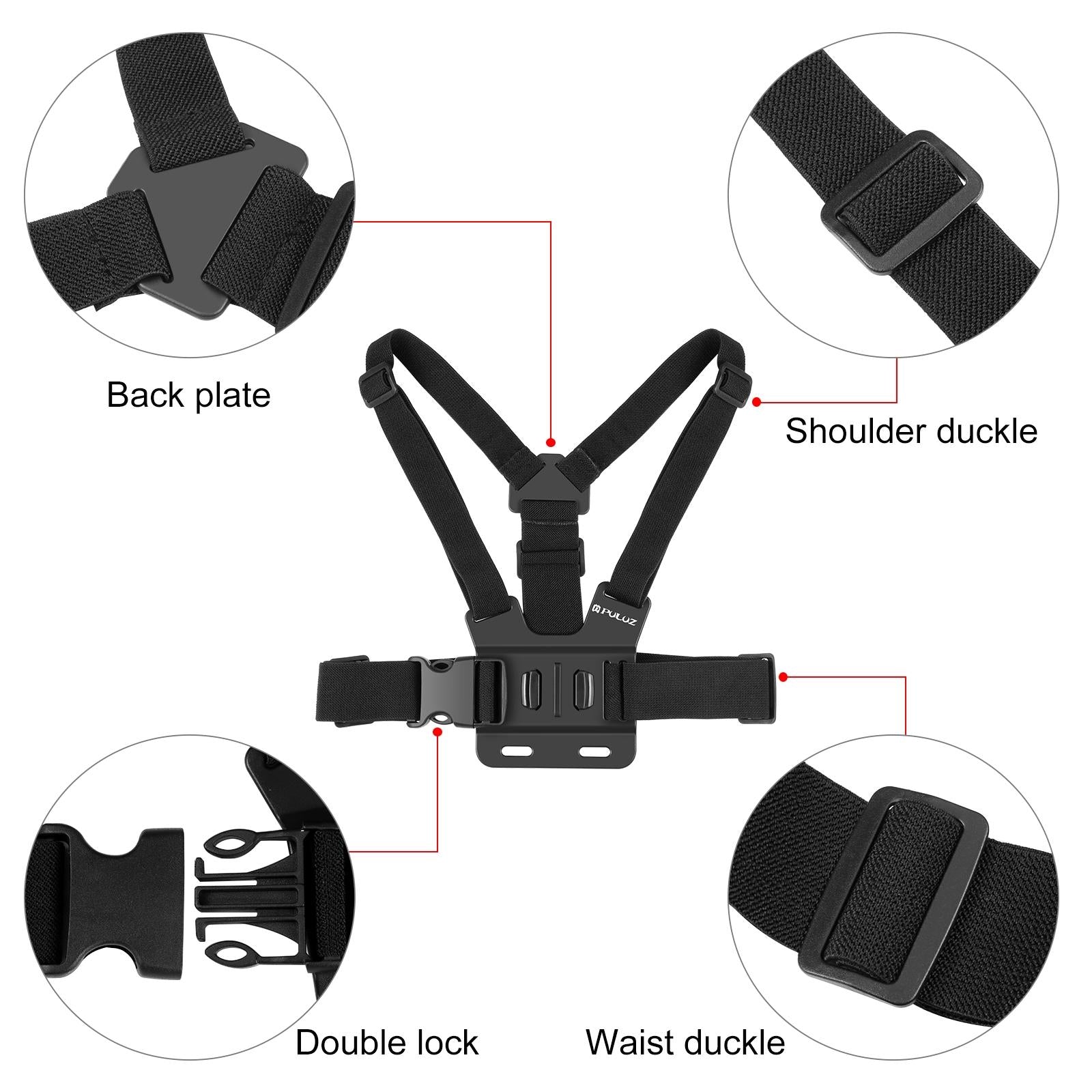 V562-509UP-221041-03 Adjustable Body Mount Belt with Phone Clamp and j Hook Mount - Image 4