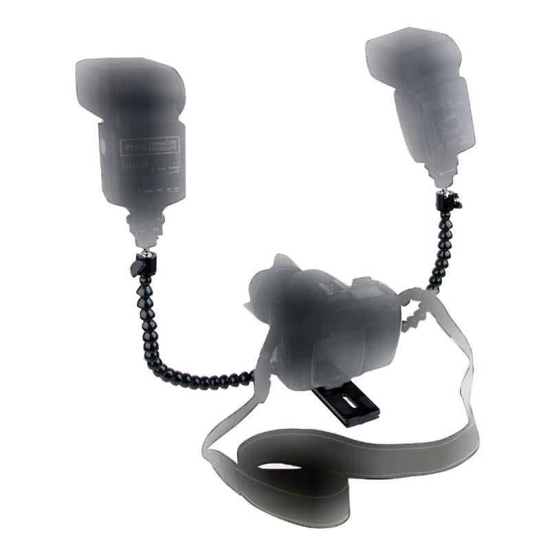 V562-51408650DBT-202503062125-06 Adjustable Dual Arm Flash Bracket Mount For Hot Shoe - Image 7