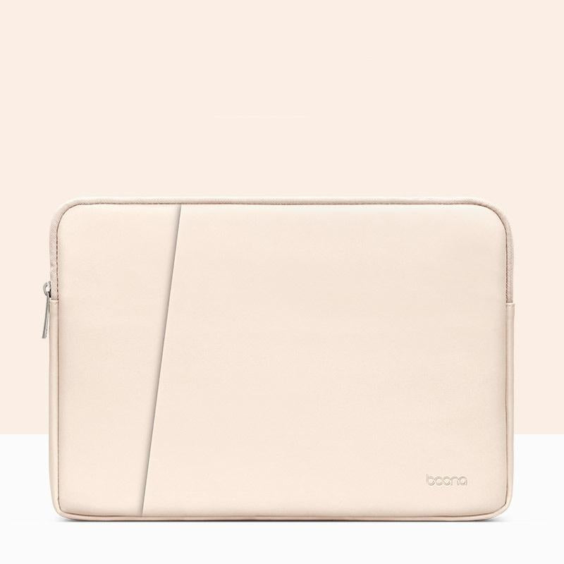 V562-5631475950DBT-202504022005-01 Double-Layer Leather Laptop Bag - Apricot - 11 / 12 Inch - Image 2