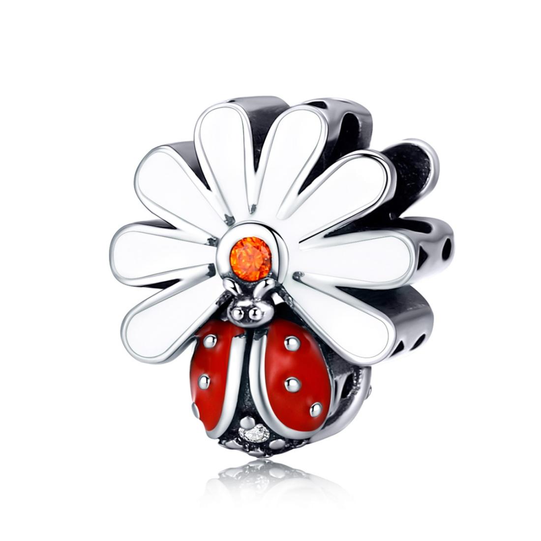 V562-563600ADE-202504111546-00 925 Sterling Silver Ladybug Beads For Diy Bracelets & Necklaces - Image 1