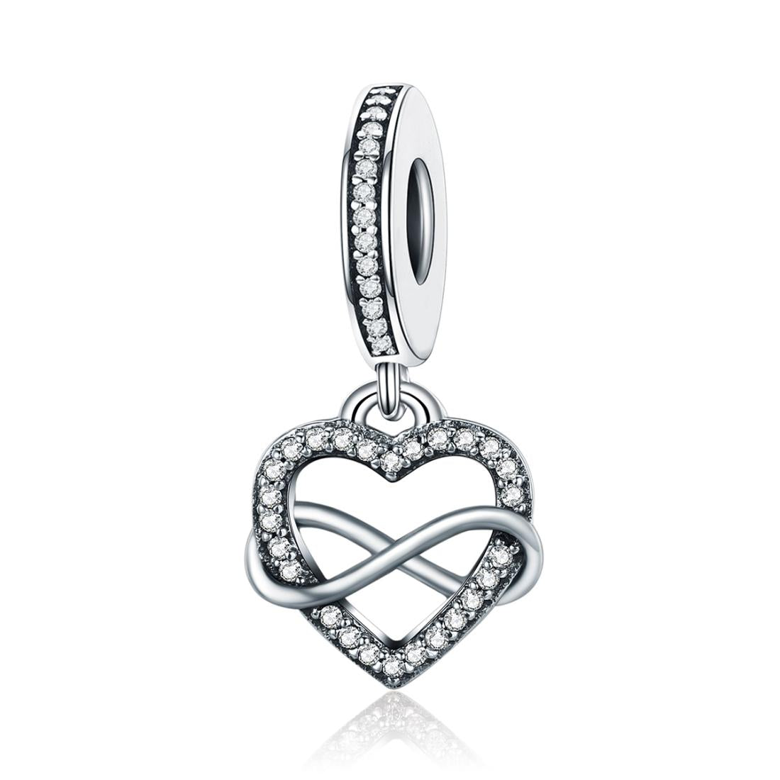 V562-594600ADE-202504111615-00 925 Sterling Silver Heart Diamond Pendant For Bracelet Or Necklace - Image 1